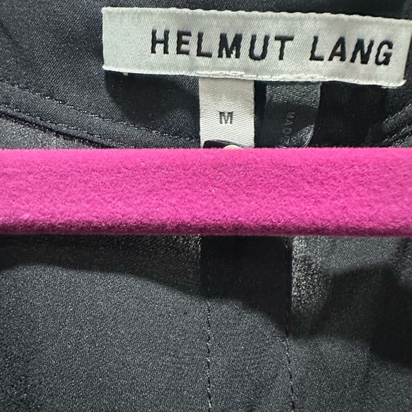 Helmut Lang Black V-Neck Silk Blouse Open Sides with Pockets Size Medium - Picture 3 of 6